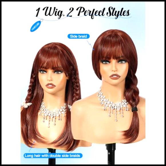 Layered Synthetic Wig with Bangs Heat Resistant Natural Look Daily Wear main image 5